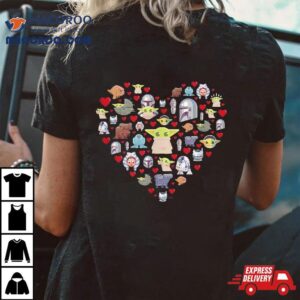 Star Wars The Mandalorian Grogu Heart Valentine Amp Acirc Amp Amp S Day Tshirt