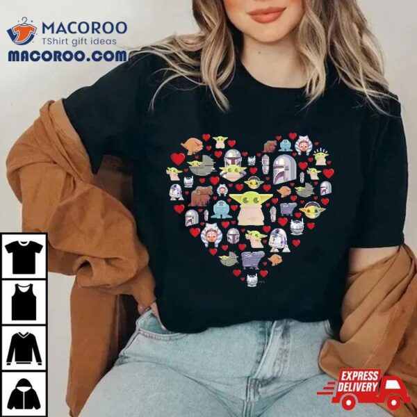 Star Wars The Mandalorian Grogu Heart Valentines Day Shirt