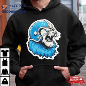 Strong Detroit Lion Wearing Helmet Shirt