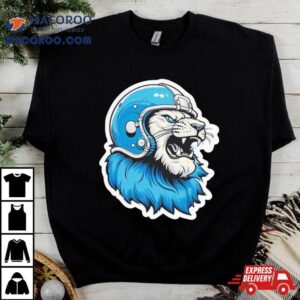 Strong Detroit Lion Wearing Helme Tshirt