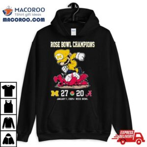 Super Mario Michigan Wolverines Stomp On Alabama Crimson Tide Rose Bowl Champions Tshirt