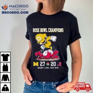 Super Mario Michigan Wolverines Stomp On Alabama Crimson Tide Rose Bowl Champions Tshirt