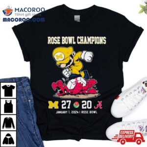 Super Mario Michigan Wolverines Stomp On Alabama Crimson Tide Rose Bowl Champions Tshirt