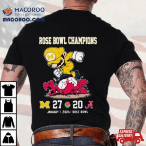 Super Mario Michigan Wolverines Stomp On Alabama Crimson Tide Rose Bowl Champions Tshirt