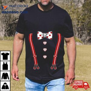 Suspender Valentines Day Cute Heart V-day Costume Boys Kids Shirt