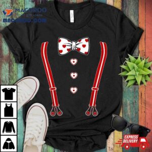 Suspender Valentines Day Cute Heart V-day Costume Boys Kids Shirt