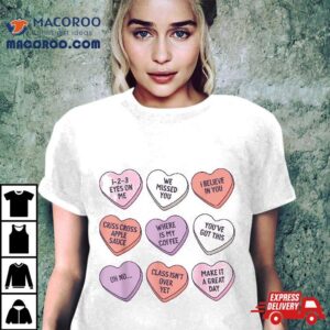 Teach Conversation Hearts School Retro Valentines Day Tshirt