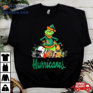 The Grinch And Miami Hurricanes Christmas Tshirt