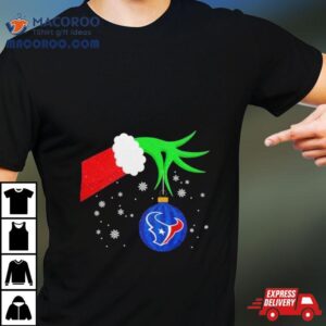 The Grinch Hand Christmas Ornament Houston Texans Tshirt