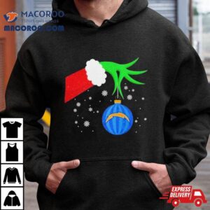 The Grinch Hand Christmas Ornament Los Angeles Chargers Tshirt