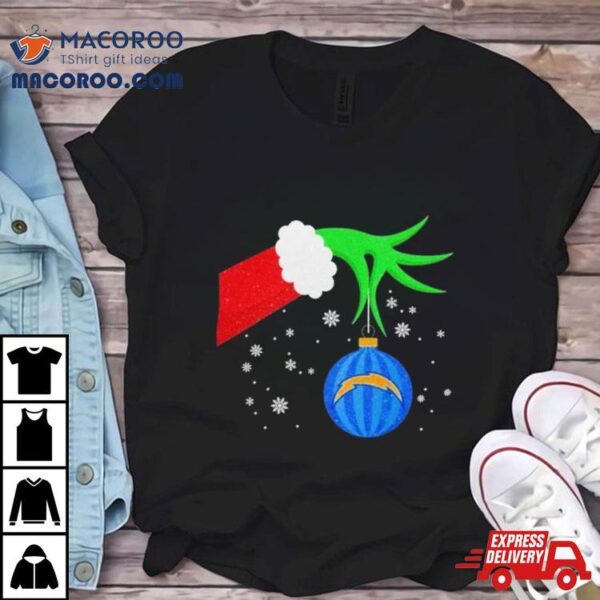 The Grinch Hand Christmas Ornament Los Angeles Chargers 2023 T Shirt