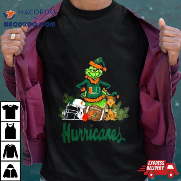 The Grinch Miami Hurricanes Football Christmas 2023 T Shirt