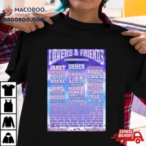 The Lineup For The Lovers And Friends Festival 2024 Las Vegas T Shirt