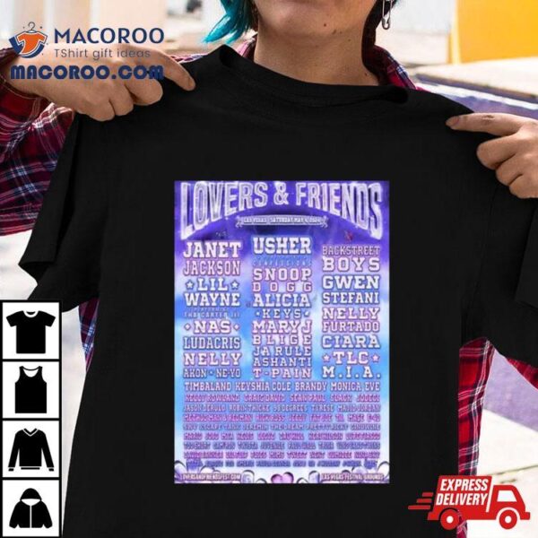 The Lineup For The Lovers And Friends Festival 2024 Las Vegas T Shirt