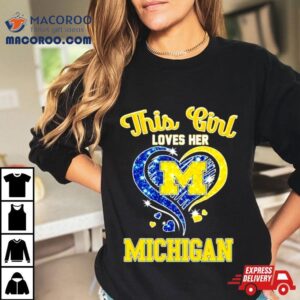 This Girl Loves Her Michigan Wolverines Hear Tshirt