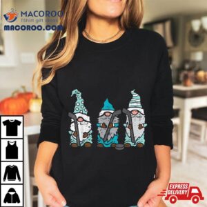 Three Nordic Gnomes Ice Hockey Tomte Nisse Player Goalie Tshirt