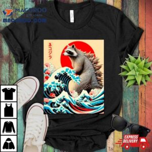 Trashzilla Raccoon Japanese Art Trash Panda Enthusiasts Tshirt