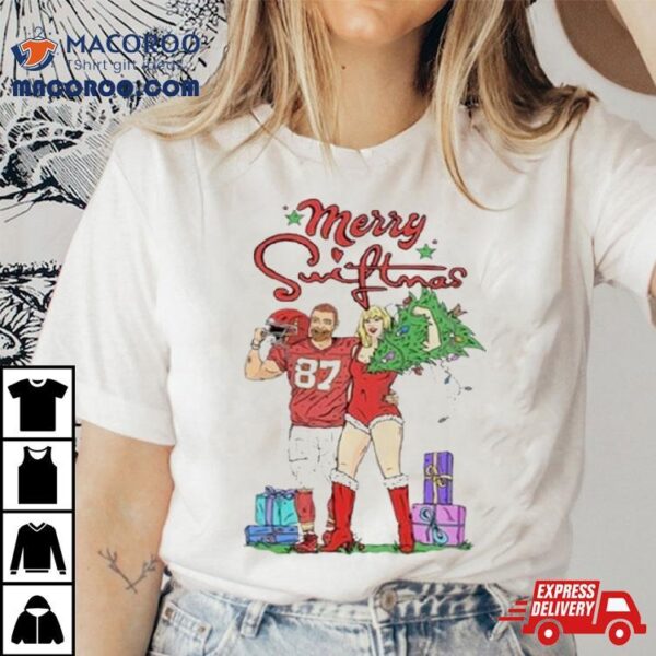 Travis Kelce And Taylor Sw Merry Swiftmas T Shirt