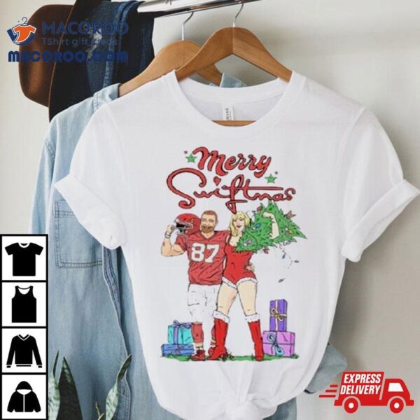Travis Kelce And Taylor Sw Merry Swiftmas T Shirt