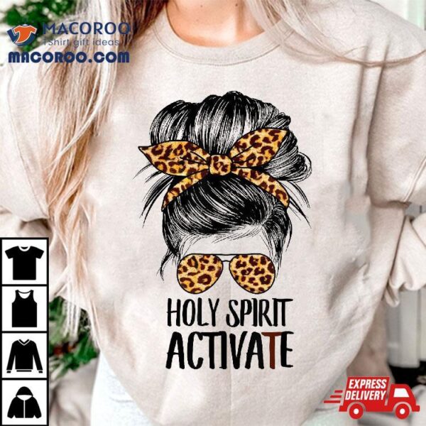 Trendy Religious Holy Spirit Cool Mom Life Leopard Print Shirt