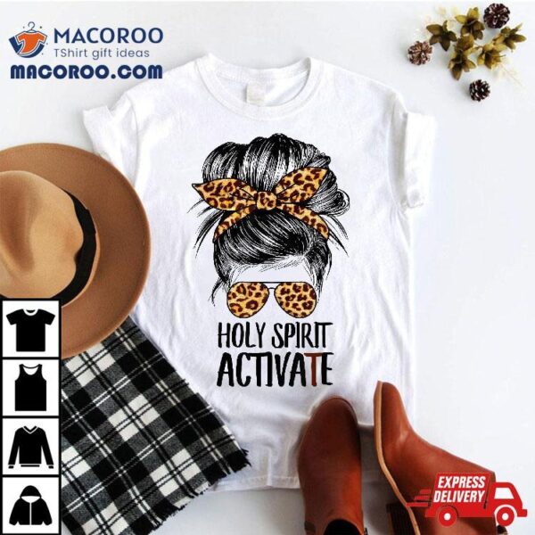 Trendy Religious Holy Spirit Cool Mom Life Leopard Print Shirt