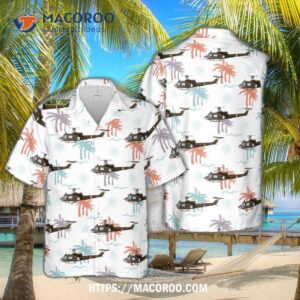 Uh-1c Huey Helicopter Of 174 Ahc Sharks Hawaiian Shirt