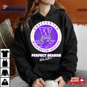 Undefeated Washington Huskies Perfect Season Signatures Tshirt