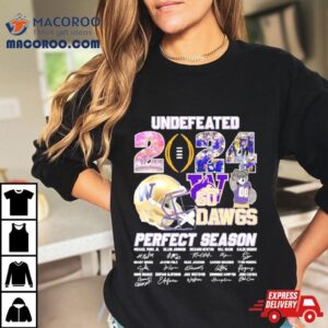 Undefeated Go Dawgs Perfect Season Washington Huskies Signatures Tshirt