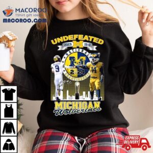 Undefeated National Champions Michigan Wolverines Mccarthy And Mascot Signature Tshirt