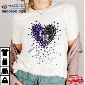 Unique Colorado Rockies Tiny Heart Shape Tshirt