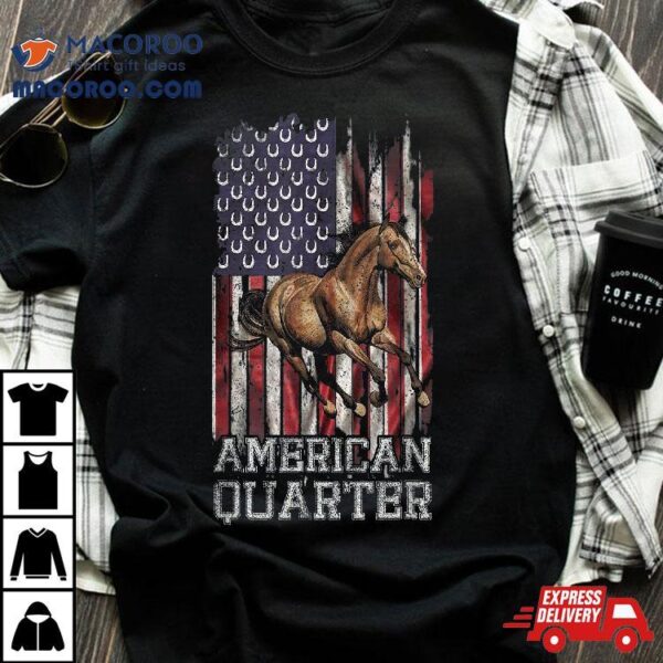 Usa Flag American Quarter Horse Lover, Horseback Riding Shirt