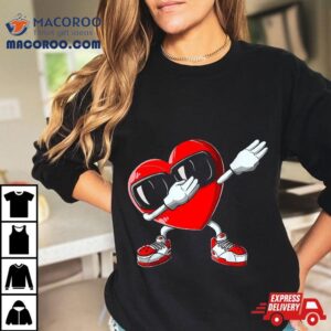 Valentines Day Dabbing Heart Boys Girls Love Dab Dance Funny Tshirt