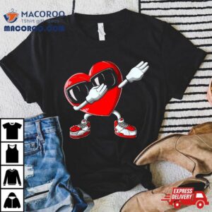 Valentines Day Dabbing Heart Boys Girls Love Dab Dance Funny Tshirt