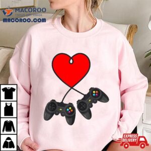 Video Gamer Heart Controller Valentine’s Day Shirt Kids Boys