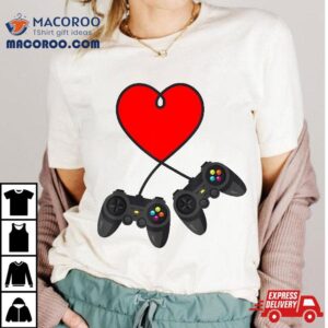Video Gamer Heart Controller Valentine S Day Kids Boys Tshirt