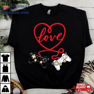 Video Gamer Valentines Day Shirt With Controllers Heart