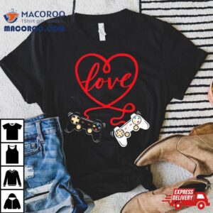 Video Gamer Valentines Day Shirt With Controllers Heart