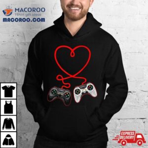 Video Gamer Valentines Day With Controllers Heart Tshirt