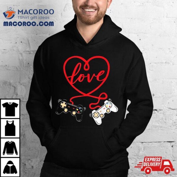 Video Gamer Valentines Day Shirt With Controllers Heart