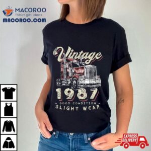 Vintage Trucker Big Rig Truck Driver Th Birthday Tshirt