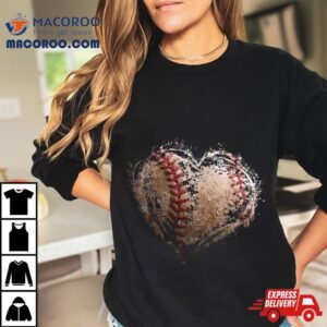 Vintage Baseball Heart Cute Mom Dad Softball Kids Tshirt