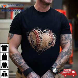 Vintage Baseball Heart Cute Mom Dad Softball Kids Tshirt