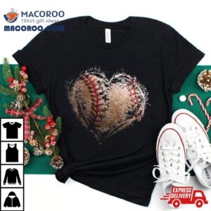 Vintage Baseball Heart Cute Mom Dad Softball Kids Tshirt