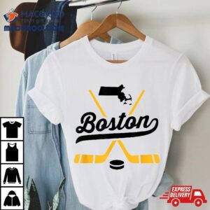 Vintage Boston Ice Hockey Sticks Sports Team Fan Gif Tshirt