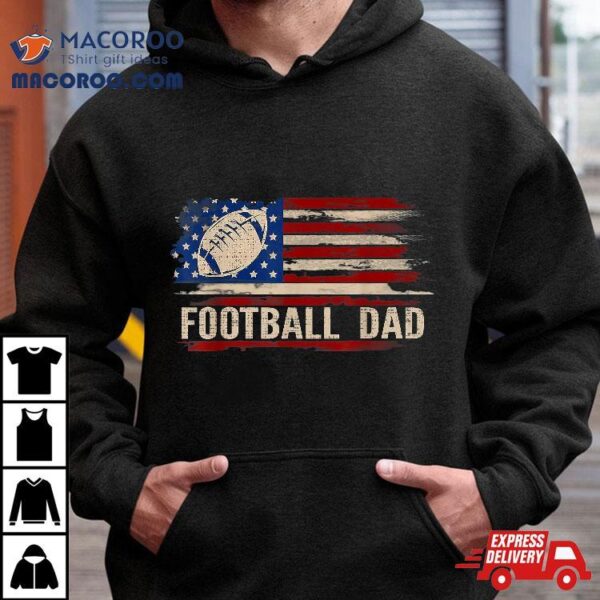 Vintage Football Dad American Usa Flag Sports Gift Shirt