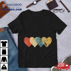 Vintage Hearts Cool Retro Valentines Day Gift For Shirt