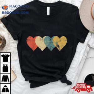 Vintage Hearts Cool Retro Valentines Day Gift For Tshirt