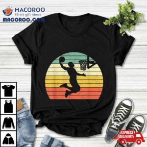 Vintage Retro Basketball Dunk Shirt Sunset Colorful Boys