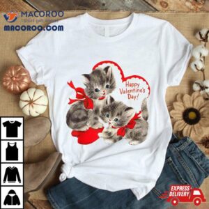 Vintage Valentine S Day Cat Kitten Kitty Retro Valentine Tshirt