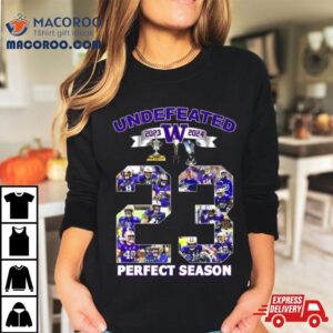 Washington Huskies 2023 2024 Undefeated Perfect Season Signatures Shirt